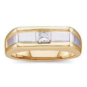 Stylish 0.25 Carat Total Weight Gents Two Tone Diamond Ring set in 14 