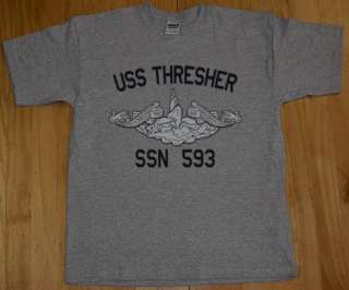 USS Thresher SSN 593 Submarine T Shirt