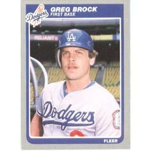  1985 Fleer # 368 Greg Brock Los Angeles Dodgers Baseball 