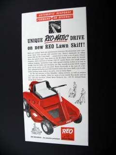 REO Lawn Skiff riding lawn mower 1965 print Ad  
