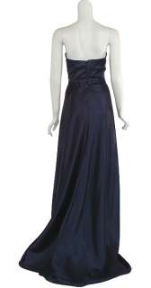 Stunning ANGEL SANCHEZ Rich Navy Silk Evening Gown Dress 6 NEW  