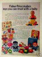 1979 Fisher Price Baby Blocks,Crib,Playpen,Kids Toy AD  