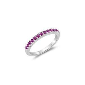  0.28 Cts Pink Sapphire Wedding Band in 14K White Gold 3.0 