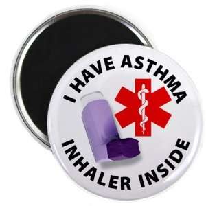  I HAVE ASTHMA INHALER INSIDE Medical Alert 2.25 Fridge 