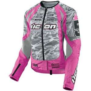  Icon Womens Merc Stage 3 Motorcycle Jacket Pink Extra 