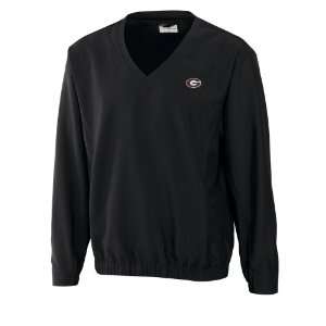   Georgia Bulldogs Black Windtec Astute V Neck Windshirt (Black, Large