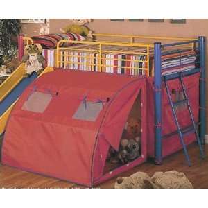 Union Square Multicolor Twin Loft Bed With Slide and Tent
