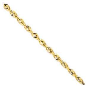   14K Yellow Gold 4.3mm Extra Light Solid Rope Chain 24 Jewelry