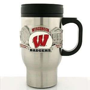  College Travel Mug   Wisconsin Badgers