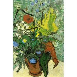  Oil Painting Wild Flowers and Thistles in a Vase Vincent 
