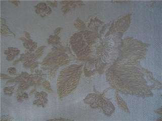 Vintage Jacquard Upholstery Fabric in beige shades unused old store 