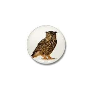  Mini Button Eurasian Eagle Owl 