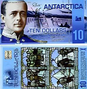 Antarctica, $10, Polymer, 29 3 2009, NEW, UNC    Scott  