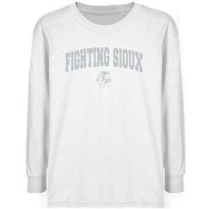  North Dakota Fighting Sioux Youth White Logo Arch T shirt 