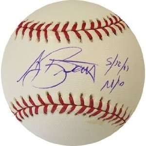 AJ Burnett No Hitter Autographed/Hand Signed Baseball