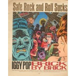   Iggy Pop Brick By Brick 1990 Magazine Print Ad Virgin Records Books