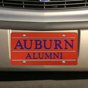  NCAA Auburn Tigers Orange Mirrored Alumni License Plate 