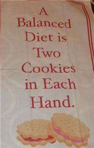 Balanced Diet is 2 Cookies in Each Hand Kitchen Towel  