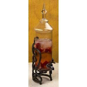  Siena Tall Apothecary Beverage Server With Iron Stand 