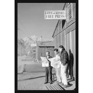 Manzanar Free Press   12x18 Framed Print in Gold Frame (17x23 finished 