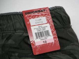 New Boys Cargo Shorts Unionbay sz 6 7 10 NWT Camo  