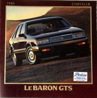 1985 85 Chrysler Lebaron GTS original sales brochure  