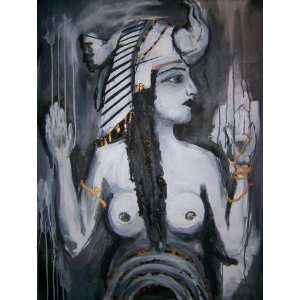  Dynastic Woman, Original Painting, Home Decor Artwork 