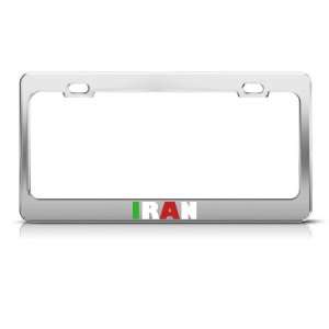  Iran Flag Country license plate frame Stainless Metal Tag 