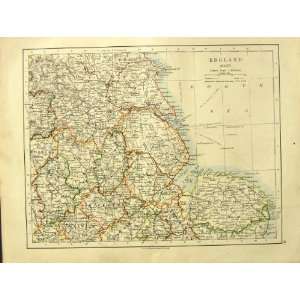  1918 Map England Lincoln Norfolk LandS End Scilly Isle 