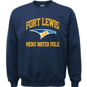   College Skyhawks Navy Youth Mens Water Polo Arch Crewneck Sweatshirt
