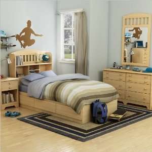  South Shore Newton Kids Twin Wood Mates Storage Bed 6 