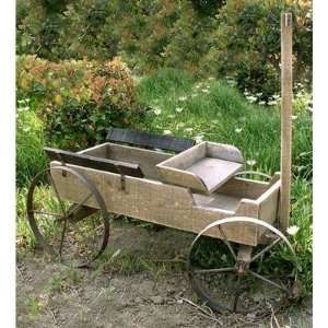  Large Buckboard Wagon (Burnt Brown) (13.5H x 32W x 17D 