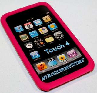 Apple iPod Touch 4 4th GEN Pink Silicone Rubber Jelly Soft GEL Skin 