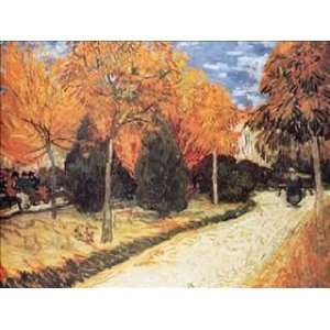 Vincent Van Gogh 47.2W by 35.4H  Giardino Autunnale CANVAS Edge #6 