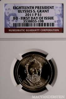 2011 P ULYSSESS GRANT DOLLAR 1ST DAY OF ISSUE  BU 