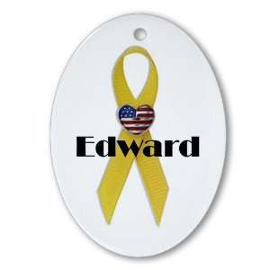  Military Backer Edward (Yellow Ribbon) Oval Ornament