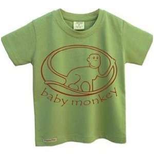  Baby Monkey Organic Sage Toddler Tee with Red Design 4T 