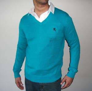 Express Men Cotton Sweater Turquoise Sea Blue NWT Brand New M L  