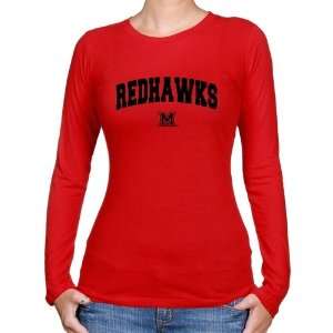  Miami University RedHawks Ladies Red Logo Arch Long Sleeve 