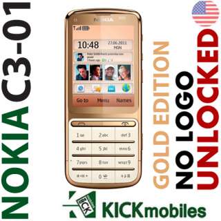 BNIB NOKIA C3 01 GOLD EDITION TOUCH AND TYPE FACTORY UNLOCKED GSM 