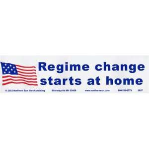  Regime Change Starts at Home. Bumper Sticker. Automotive