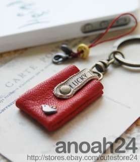 Cute Red BagHandmade Cell phone Strap and Key Ring, Key Chain 