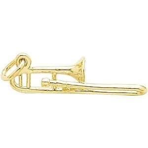  Rembrandt Charms Trombone Charm, Gold Plated Silver 