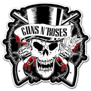 Guns N Roses Calavera Skull Rock Band Car Bumper Sticker Decal 4.5x4 