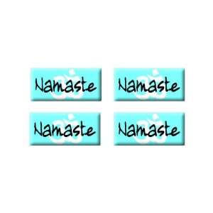  Namaste   Om Aum Yoga   3D Domed Set of 4 Stickers 