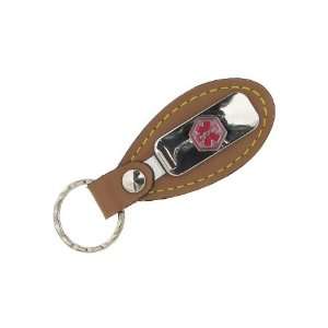  Medical Alert Key Chains with Leather Tab