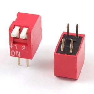  Pcs 2 Position 4 Pins 2.54mm 0.1 Pitch Side Piano Type DIP Switch Red