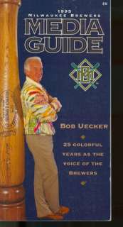 1995 Milwaukee Brewers Media Guide Bob Uecker w3e4r  