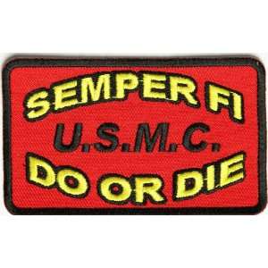 Semper Fi Patch Do Or Die Patch, 3.5x2 inch, small embroidered iron on 