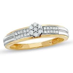  10K Two Tone Diamond Engagement Ring (0.12 Carat) Jewelry